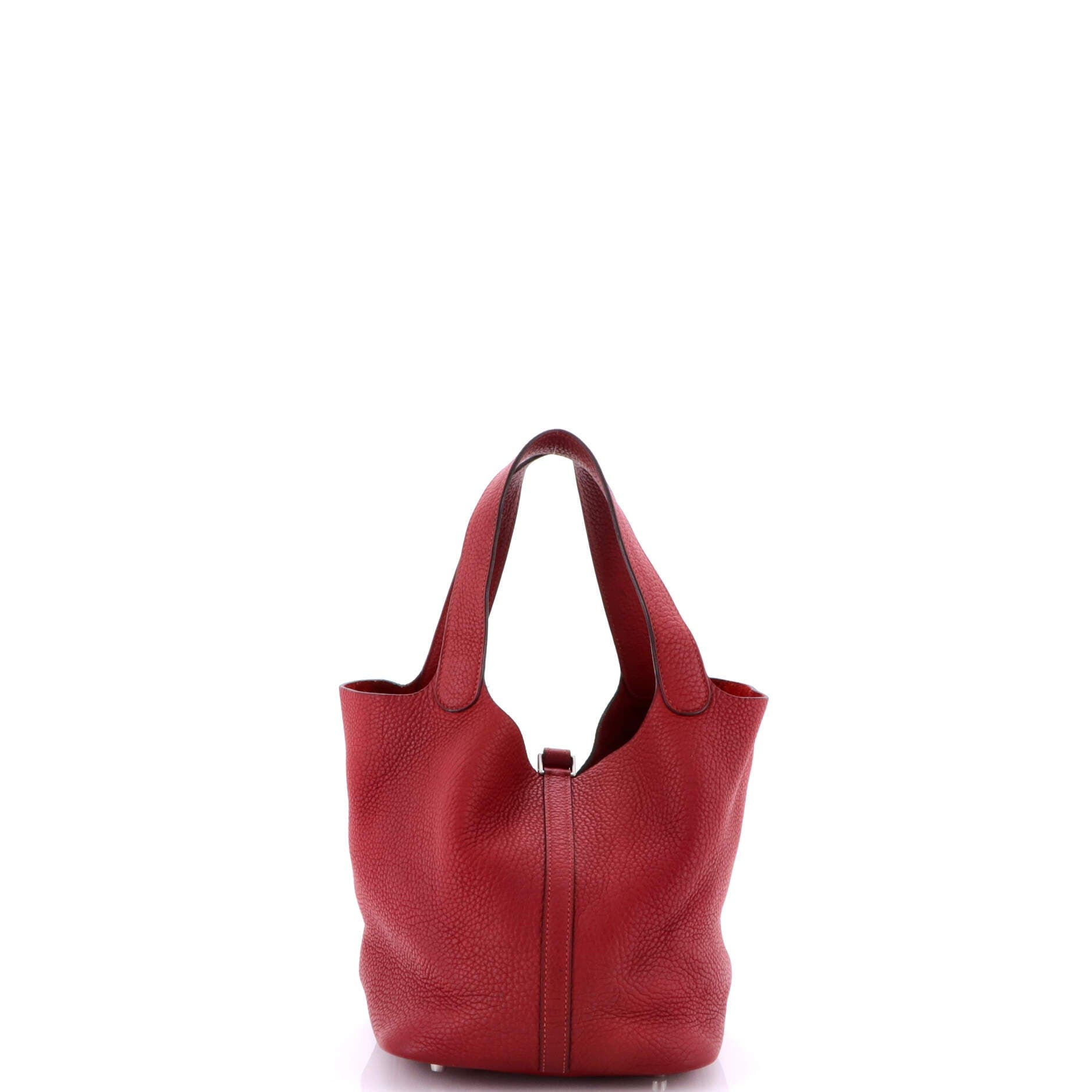 Pre-Owned Hermes Picotin Lock Bag Clemence MM, Alternate, color, Rouge H