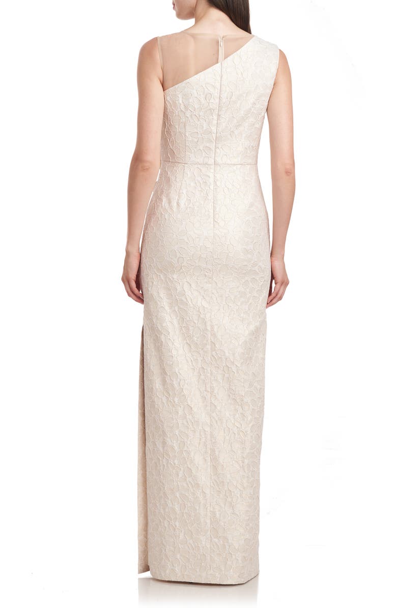 JS Collections Odette Asymmetric Illusion Yoke Gown, Alternate, color, 