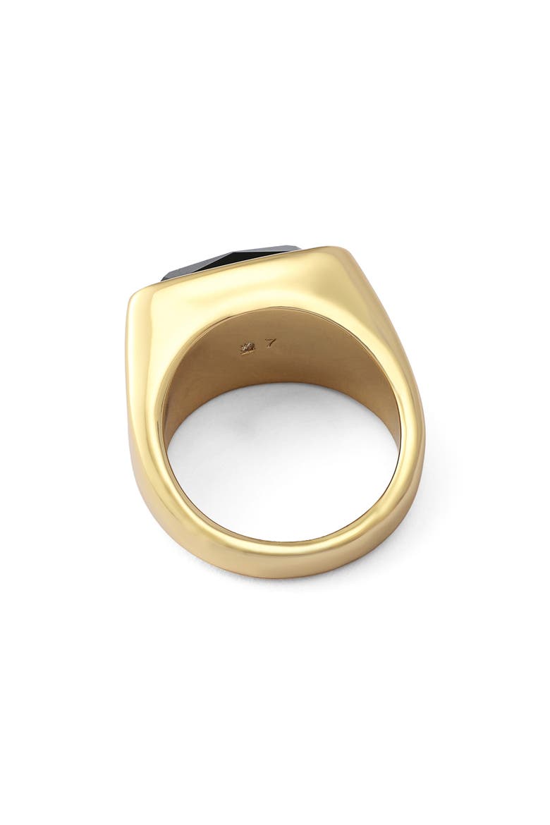 Rectangular Stone Signet Ring, Alternate, color, BLACK