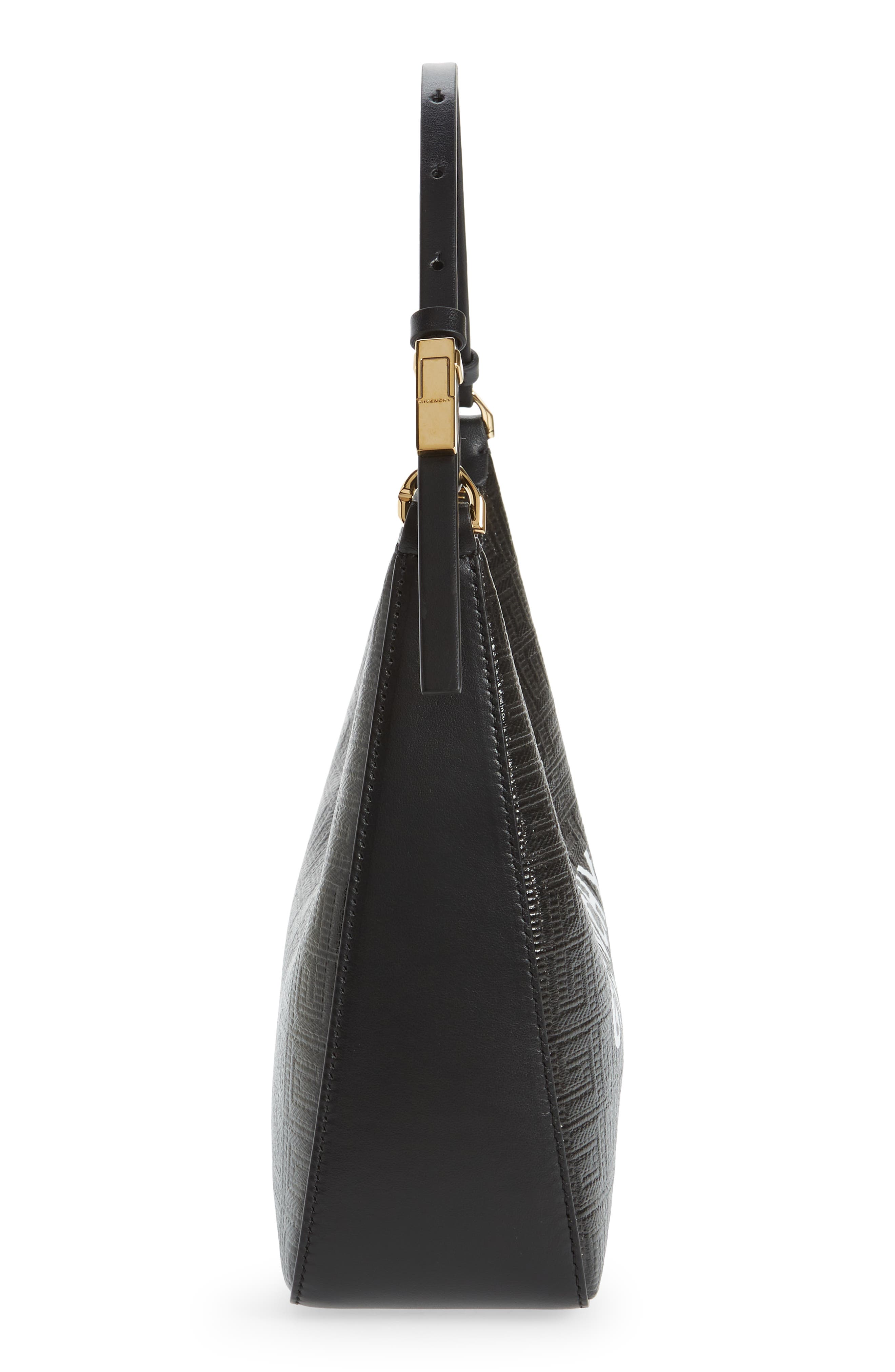 Givenchy Small Moon Cut Out Logo Jacquard Hobo Bag, Alternate, color, 