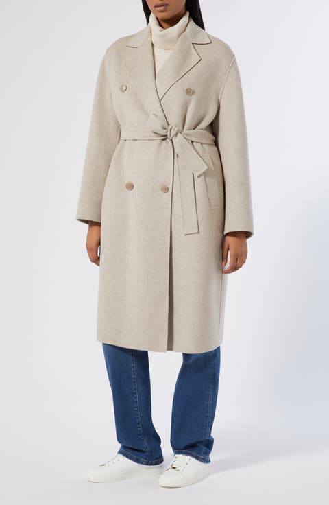 Palio Double Breasted Stretch Virgin Wool Coat (Plus)