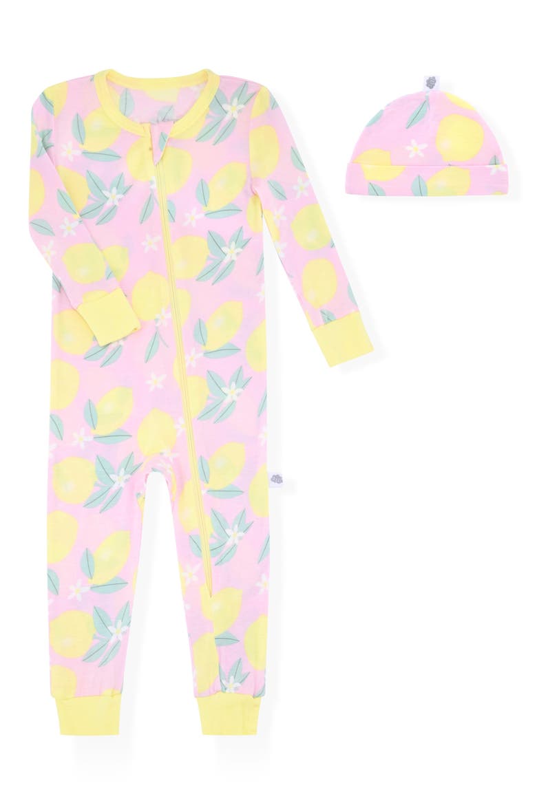 Print Romper & Hat Set, Main, color, YELLOW