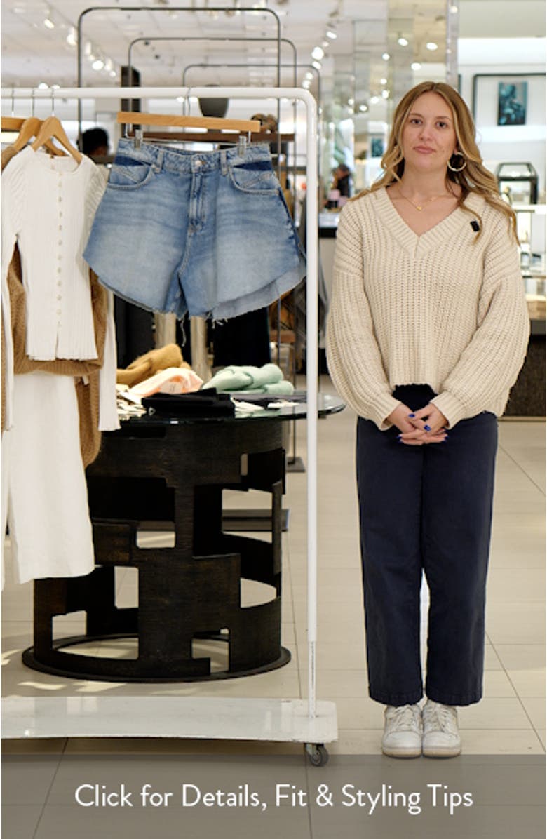 Gusset Outseams Denim Shorts, sales video thumbnail