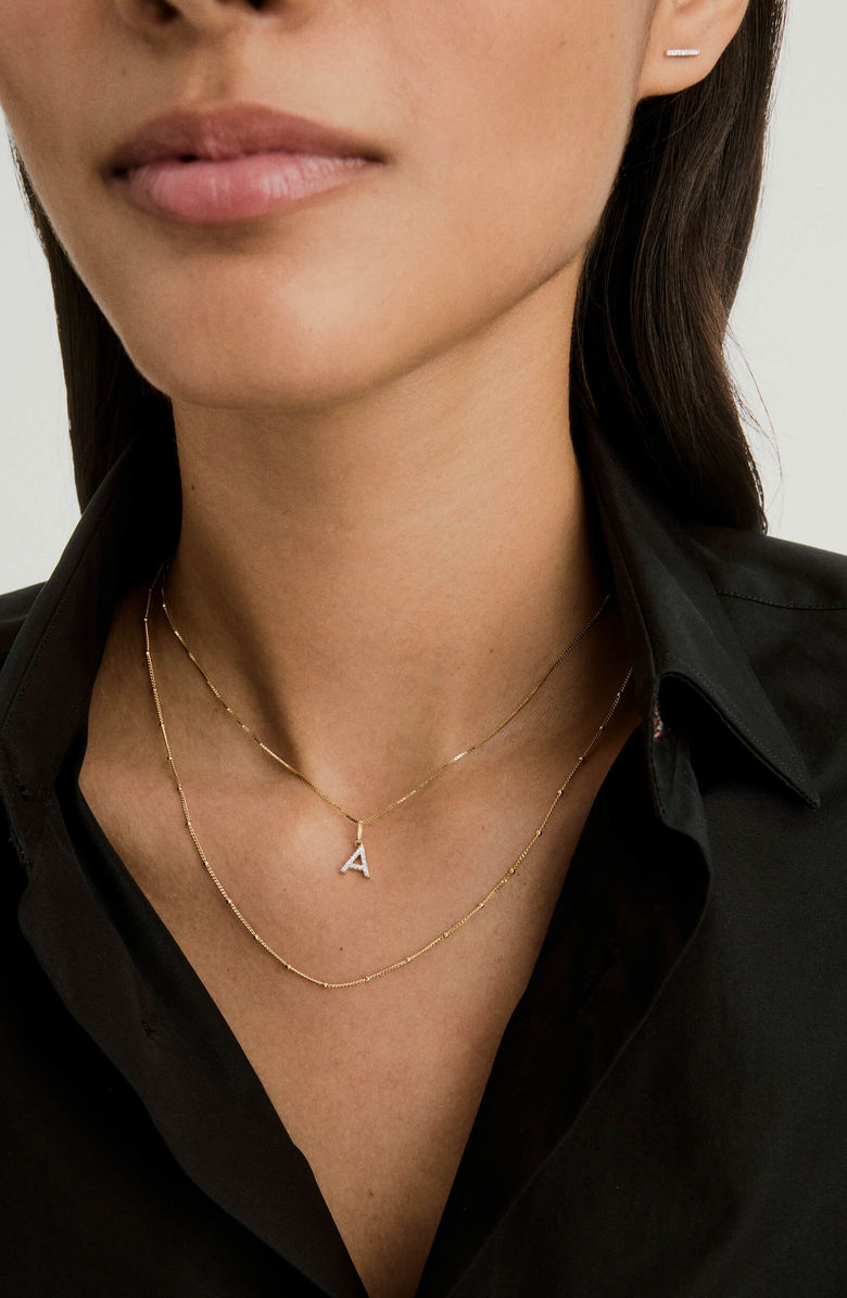 MEJURI Diamond Letter Charm, Alternate, color, S