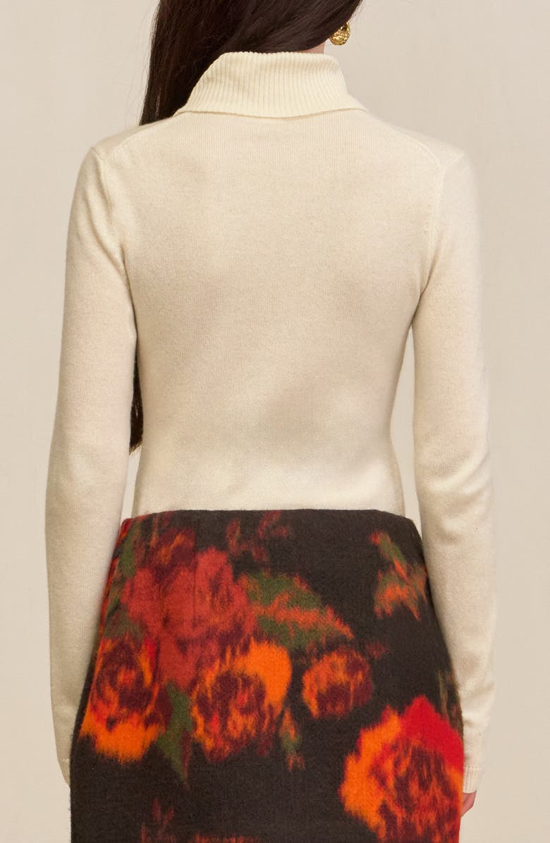 Cult Gaia Alice Turtleneck Wool & Cashmere Sweater, Alternate, color, Light Oatmeal