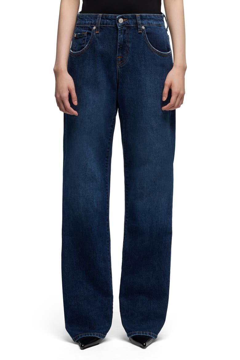 Low Rise Relaxed Straight Leg Jeans, Main, color, INDIGLOW
