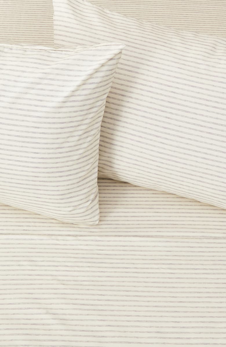Woven & Weft Stripe Microfiber Sheet Set, Alternate, color, Light Grey