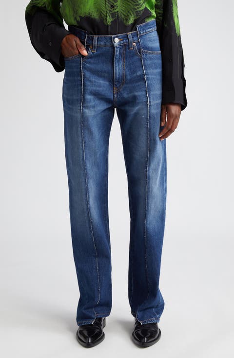 Deconstructed Rigid Slim Fit Jeans (Dark Vintage)