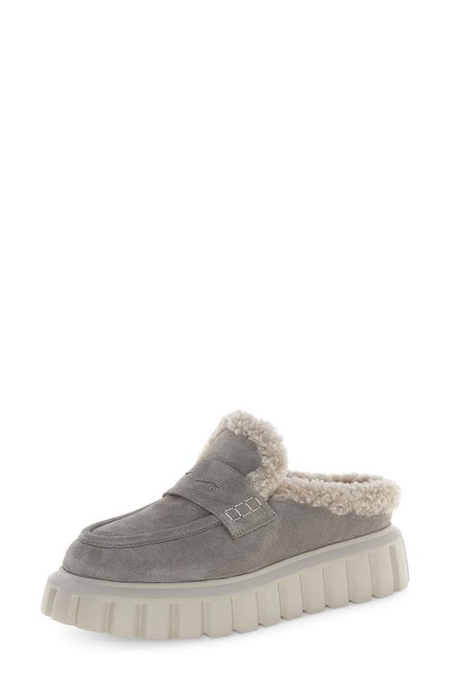 Voile Blanche Grenelle Genuine Shearling Platform Mule In Gray