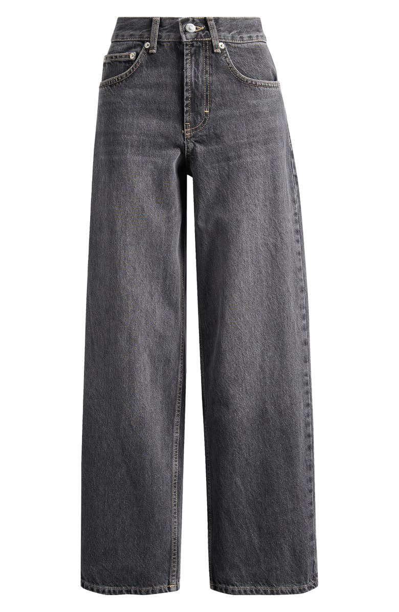 Topshop Cinch Low Rise Relaxed Jeans, Alternate, color, Light Grey