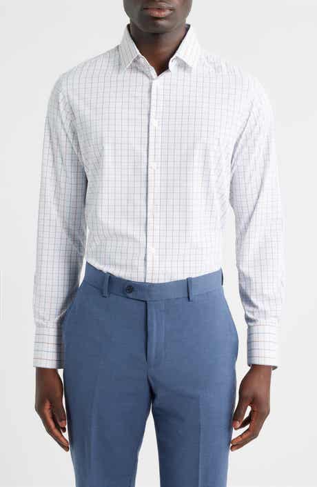 Leeward Trim Fit Plaid Performance Button-Up Shirt