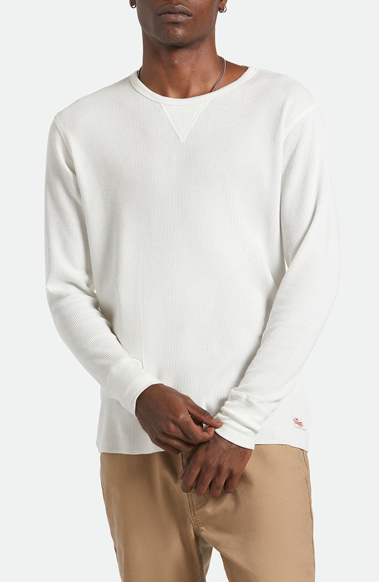 Brixton Altered Threads Long Sleeve Thermal Cotton Graphic T-Shirt, Main, color, Off White