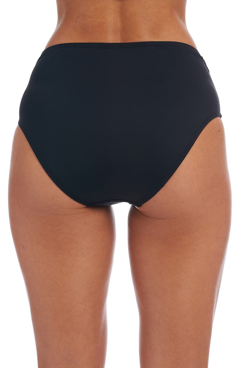 La Blanca Island Goddess High Waist Bikini Bottoms, Alternate, color, Black
