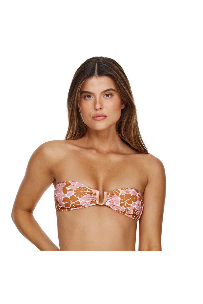 Summer Memories Bandeau Bikini Top, Main, color, Pink-Brown