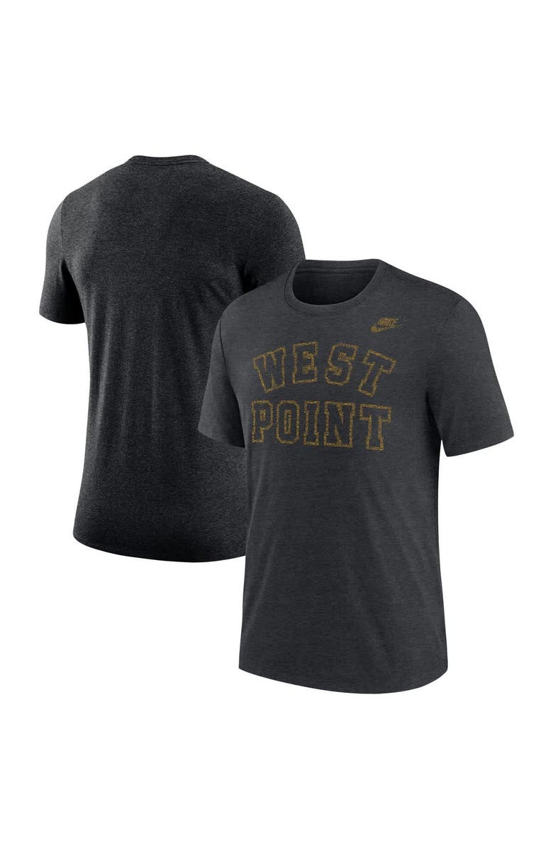 Nike Men's Nike Heather Charcoal Army Black Knights West Point Classic Collection Tri-Blend T-Shirt, Alternate, color, Heather Charcoal