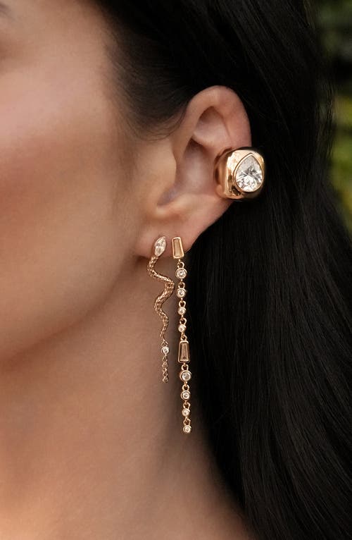 Ettika Cubic Zirconia Linear Earrings In Gold