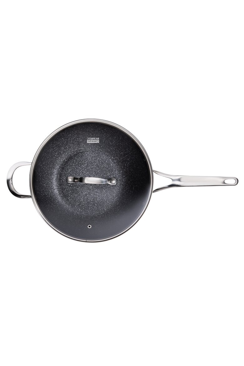 IRONROC™ 4.8 Qt Wok with Lid, Alternate, color, BLACK