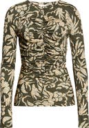 Ulla Johnson Asha Floral Center Ruched Knit Top