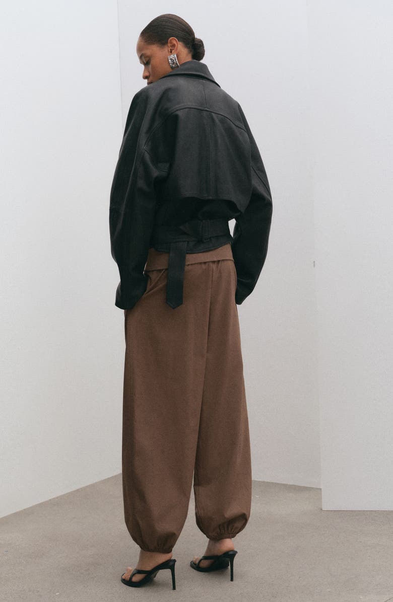 MANGO Pull-On High Waist Cotton Balloon Pants, Alternate, color, 