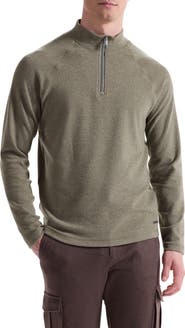 Bugatchi Brushed Cotton Blend Quarter Zip Pullover