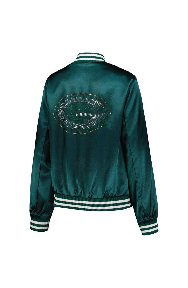 CUCE Women's Cuce  Green Green Bay Packers Rhinestone Full-Zip Varsity Jacket, Alternate, color, 