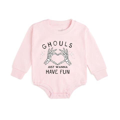 Ghouls Just Wanna Have Fun Halloween Long Sleeve Romper
