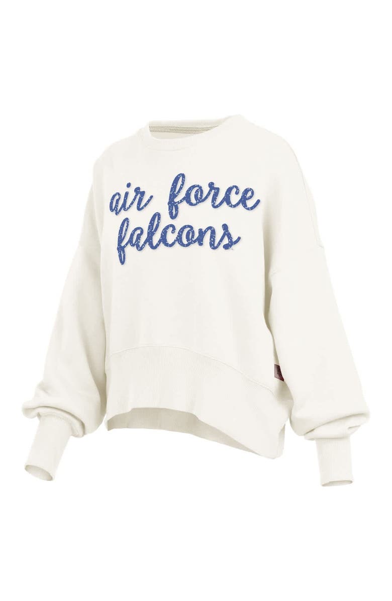 PRESSBOX Women's Pressbox Cream Air Force Falcons Oversized Chelsea Waist Length Pullover Sweatshirt, Alternate, color, Cream