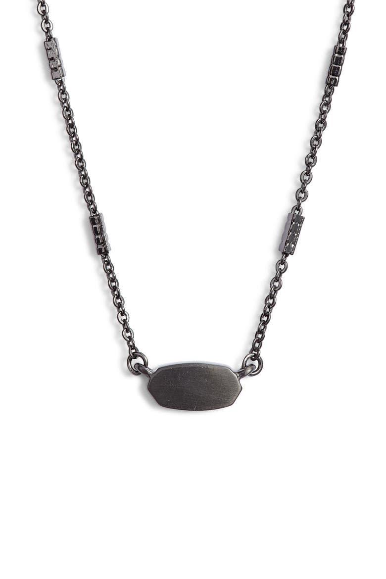 Fern Pendant Necklace, Main, color, GUNMETAL