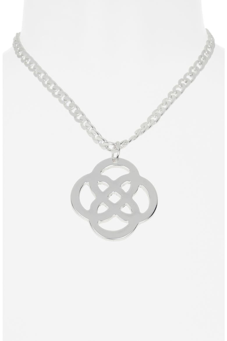 Pendant Curb Chain Necklace, Alternate, color, SILVER