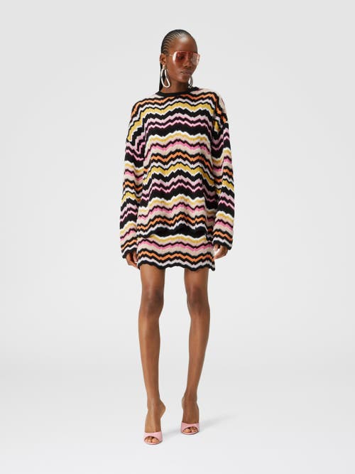 Shop Missoni Mini Skirt With Zigzag Greek Motif In Multicoloured