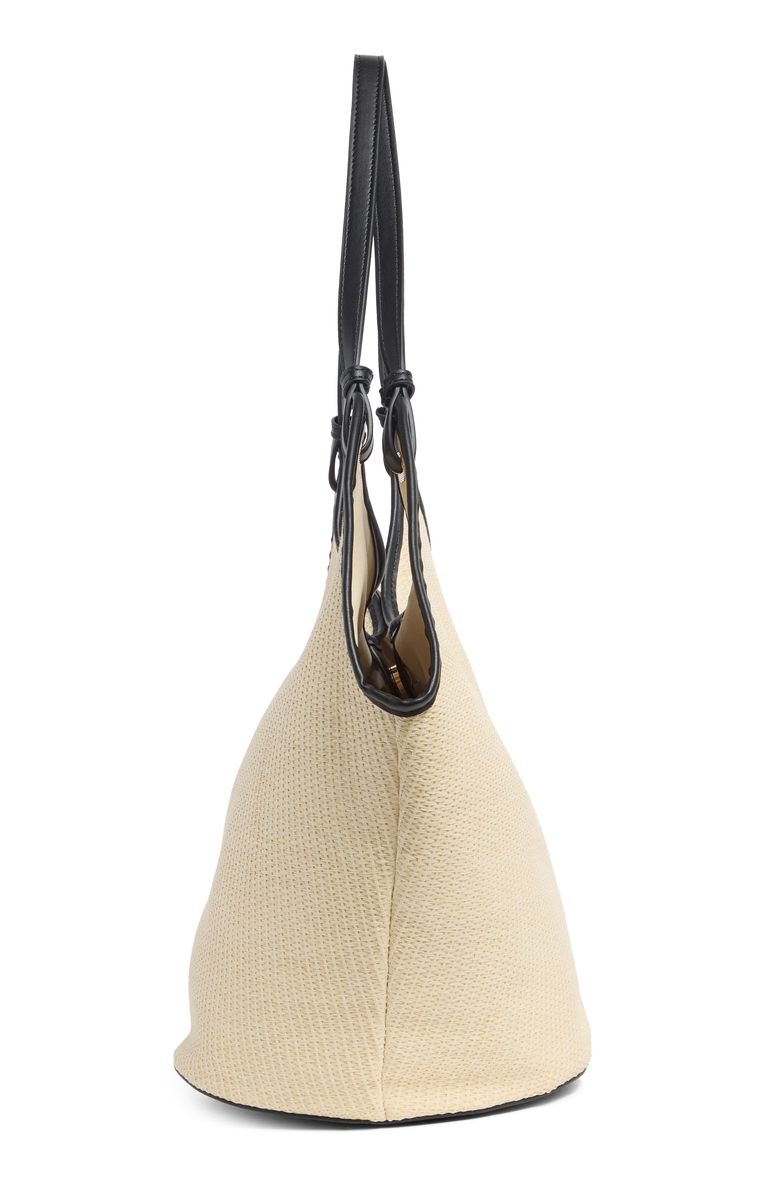 URBAN EXPRESSIONS HANDBAGS Straw Tote Bag, Alternate, color, Black