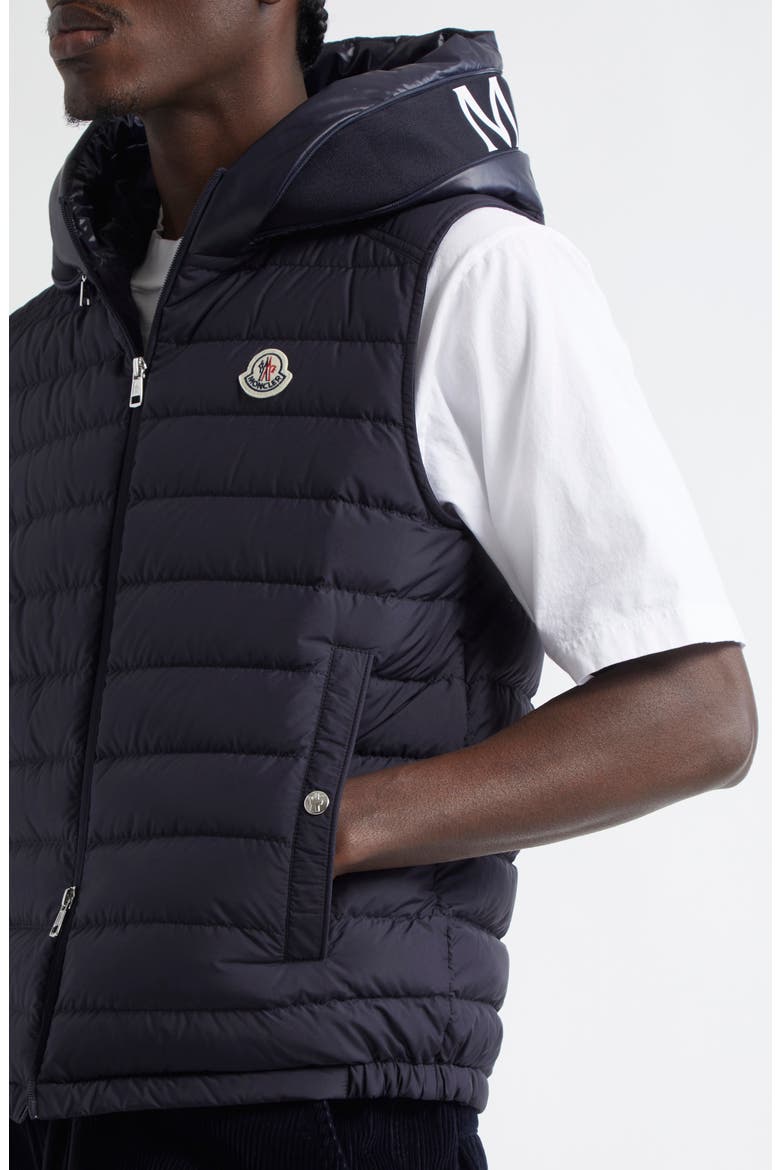 Bourget Down Hooded Vest, Alternate, color, DARK NAVY BLUE