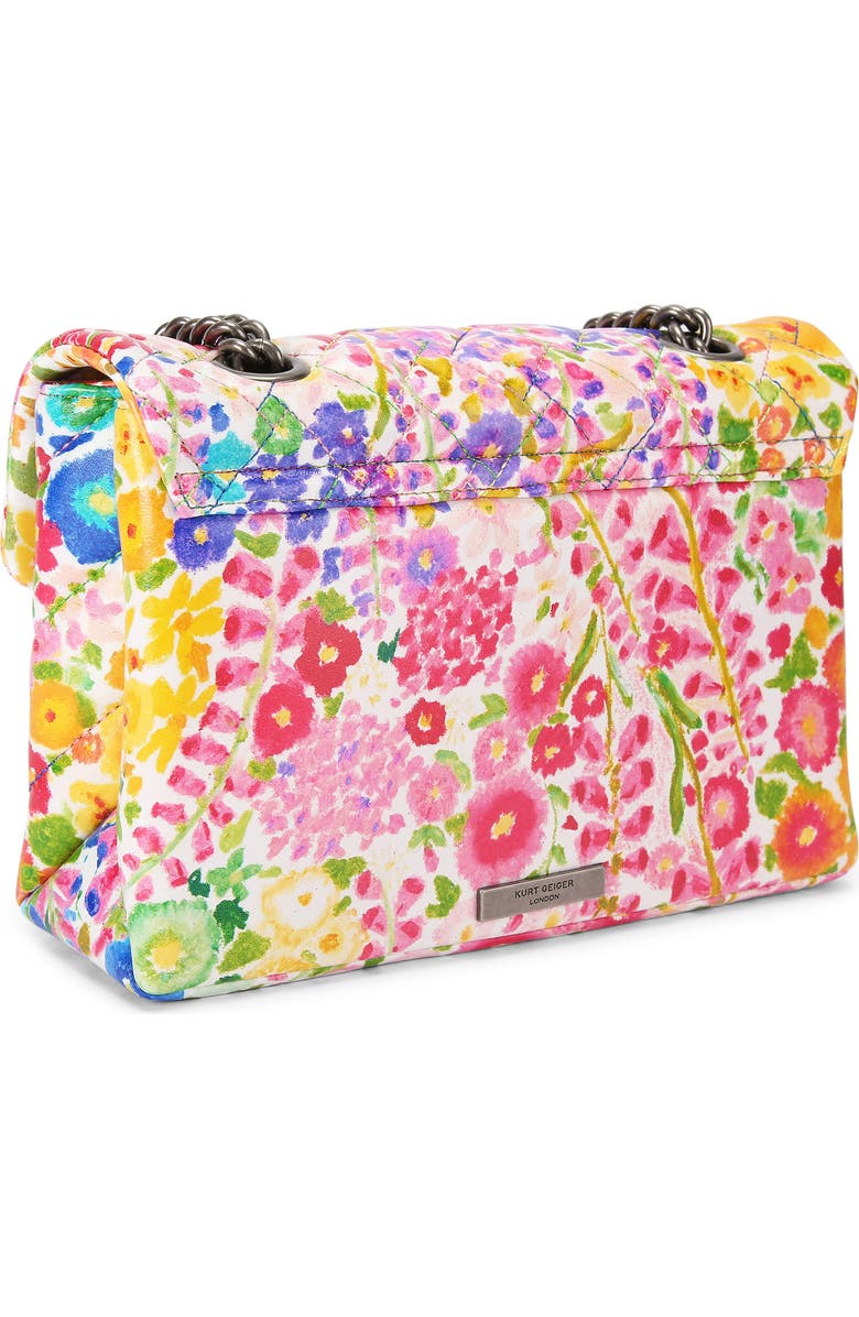 Kurt Geiger London Floral Couture Kensington Floral Quilted Leather Crossbody Bag, Alternate, color, Floral Multi
