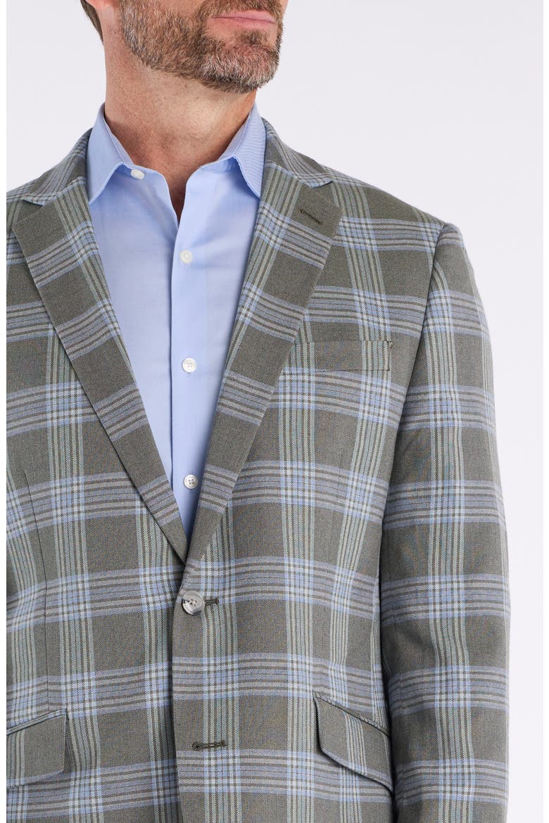 Olive & Blue Plaid Sport Coat, Alternate, color, OLIVE