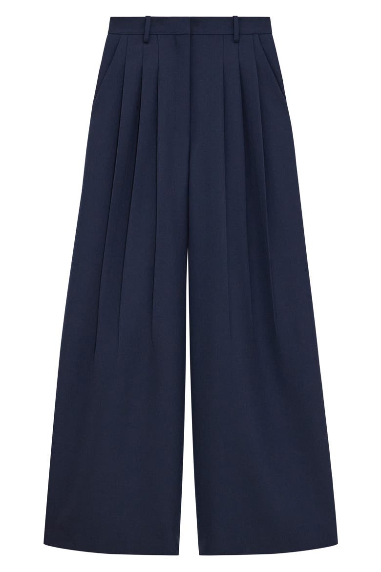 Wool Blend Wide Leg Pants, Alternate, color, NOCTURNE NAVY