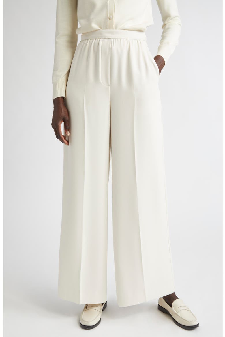 Satin Back Crepe Wide Leg Pants, Main, color, ECRU