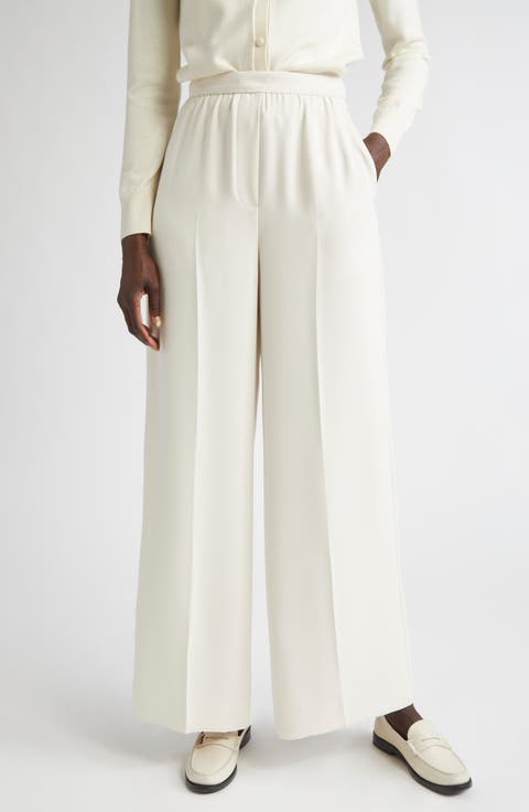 Satin Back Crepe Wide Leg Pants