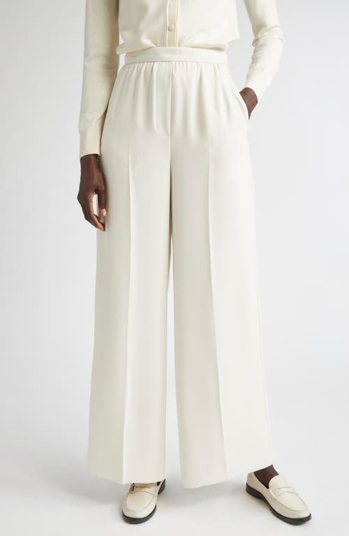 St John St. John Satin Back Crepe Wide Leg Pants In White