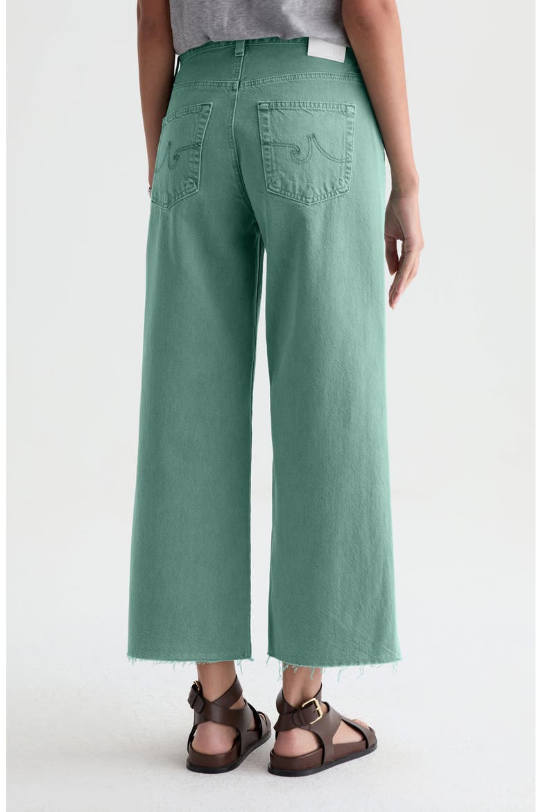 Saige Raw Hem Mid Rise Ankle Wide Leg Jeans, Alternate, color, SULFUR SUNWASHED JADE