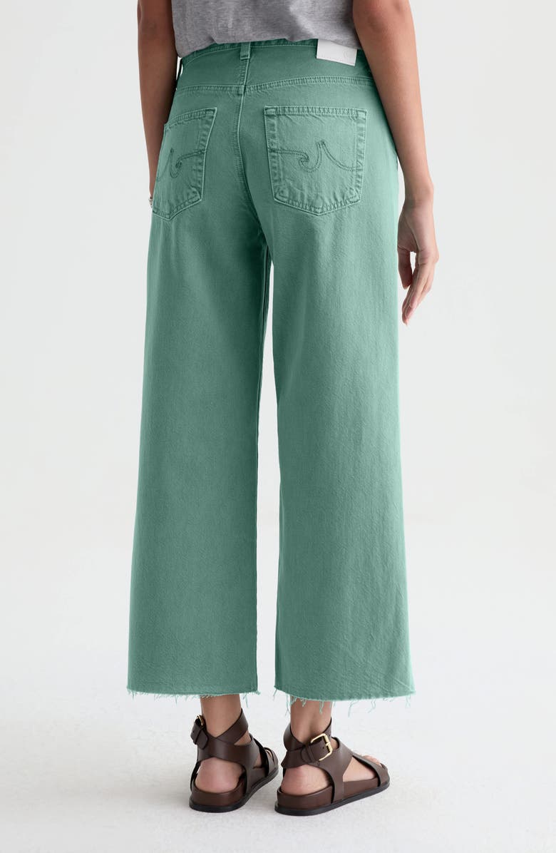 AG Saige Raw Hem Mid Rise Ankle Wide Leg Jeans, Alternate, color, Sulfur Sunwashed Jade