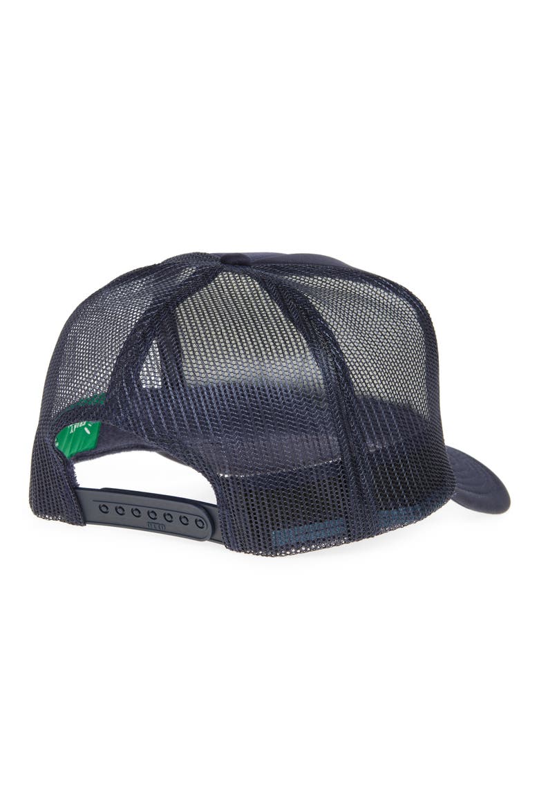 Sunray Smile Patch Trucker Hat, Alternate, color, NAVY