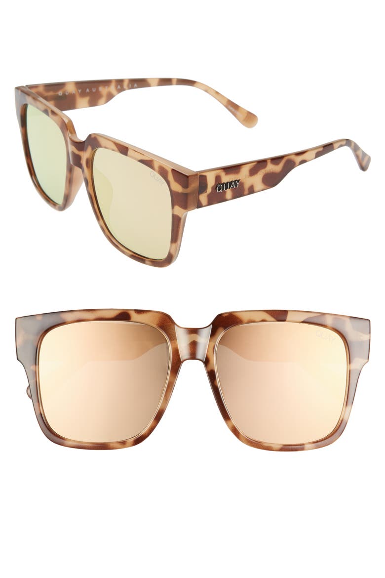 Australia 'On the Prowl' 55mm Square Sunglasses, Main, color, TORTOISE/ ROSE