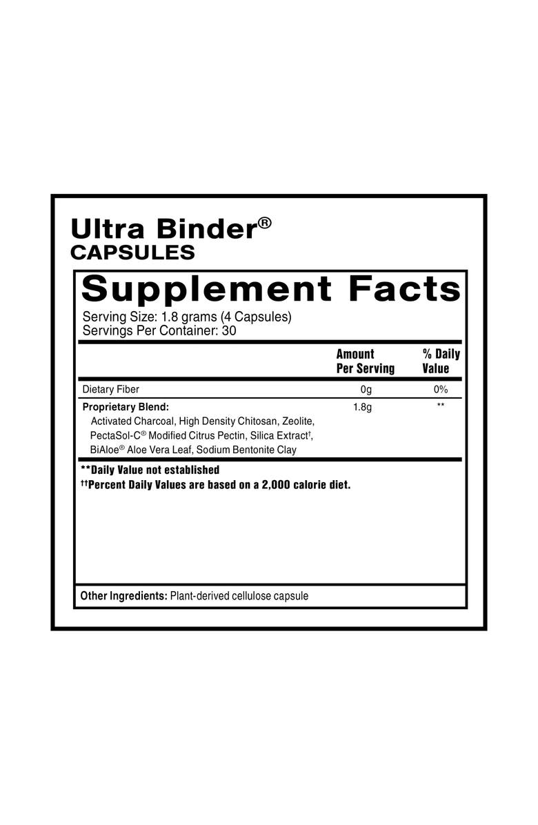 Quicksilver Scientific Ultra Binder Bentonite Clay Zeolite and Charcoal Capsules, Alternate, color, NO COLOR