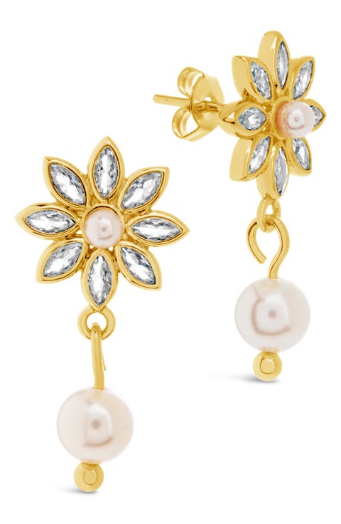 Esti Cubic Zirconia & Cultured Pearl Drop Earrings