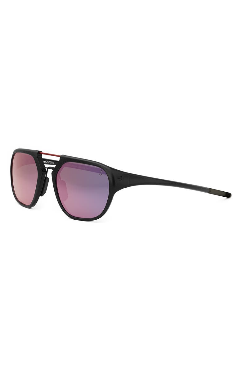 TAG Heuer Line 53mm Polarized Pilot Sunglasses, Alternate, color, Black/ Smoke Polarized