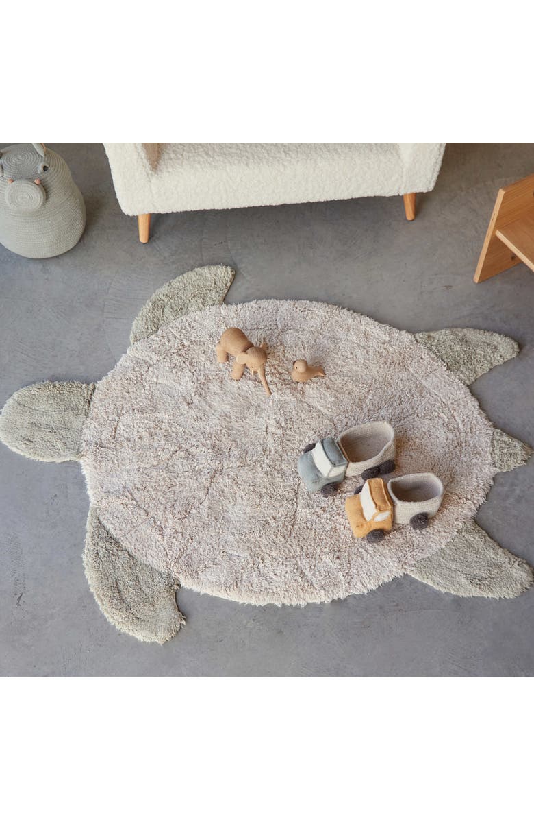 Lorena Canals Washable Rug Sea Turtle, Alternate, color, Natural, Olive