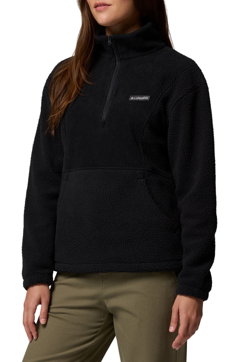 Columbia Maple Garden Half Zip Fleece Jacket, Alternate, color, Black
