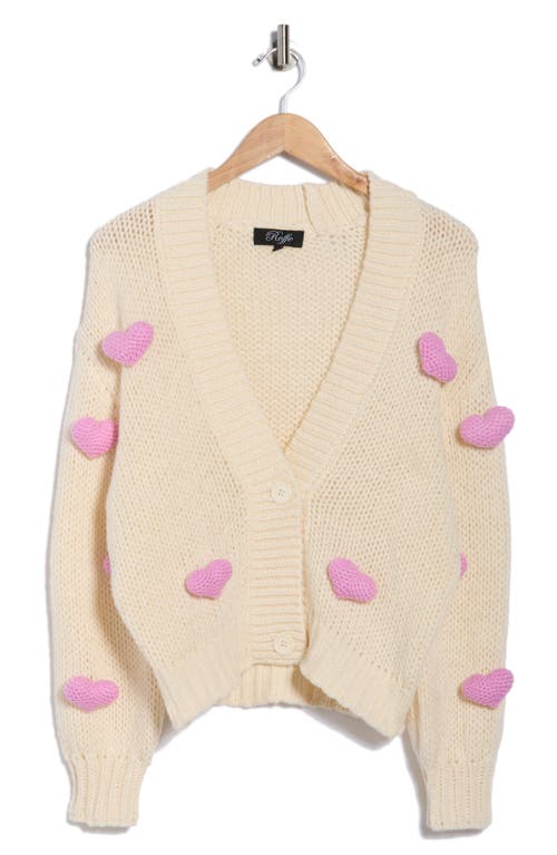 Roffe Accessories Heart Cardigan In Neutral