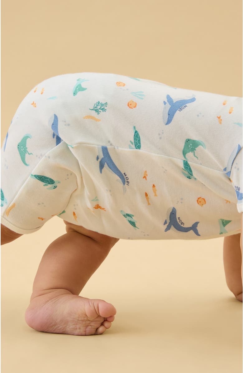 MORI Printed Ribbed Summer Zip-Up Sleepsuit, Alternate, color,