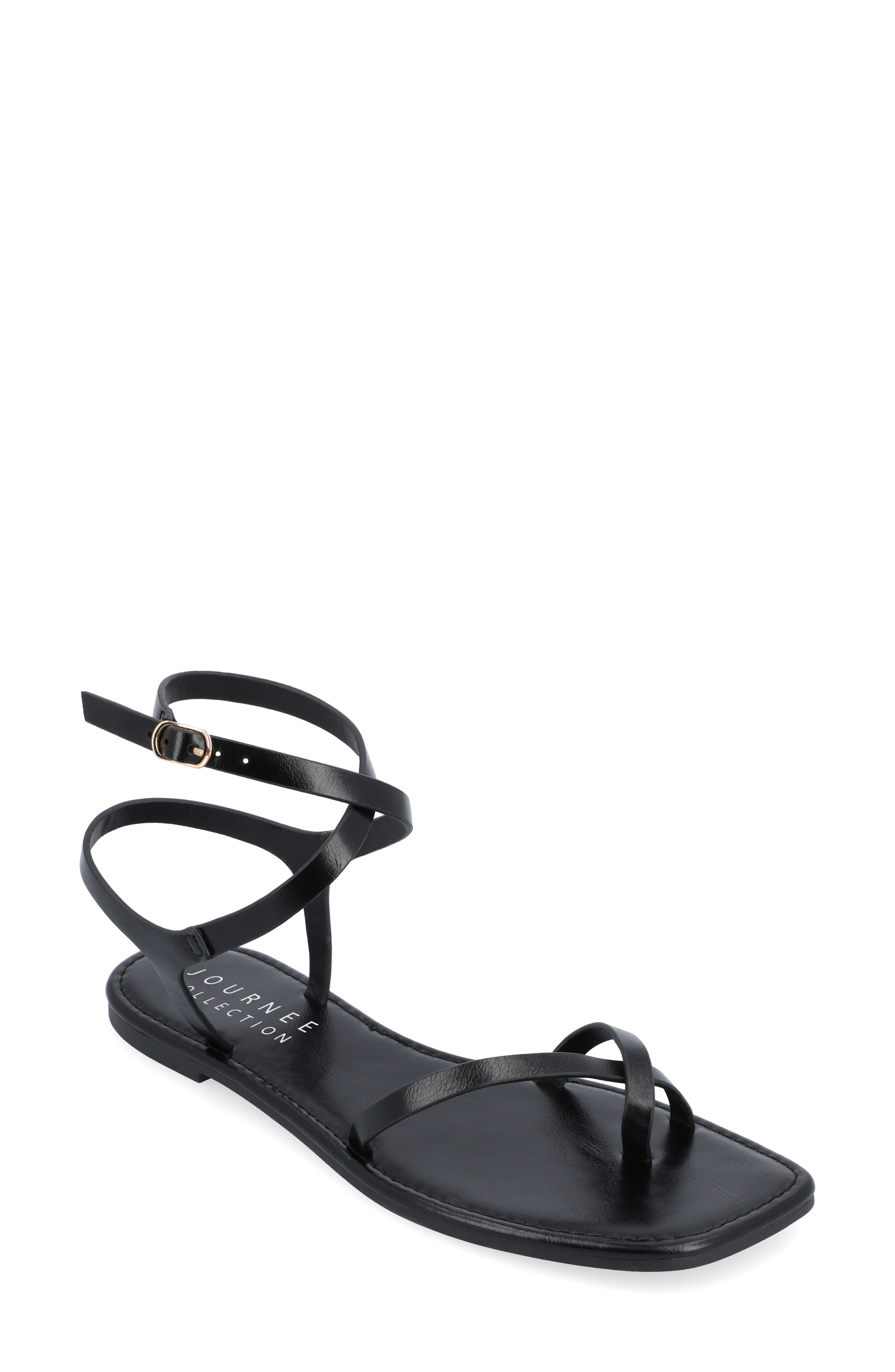 Journee Collection Charra Sandal, Main, color, Black